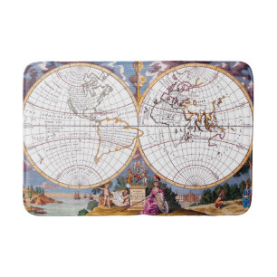 A New Map Of The Terraqueous Globe Bath Mat