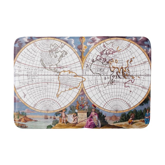 A New Map Of The Terraqueous Globe Bath Mat (Front)