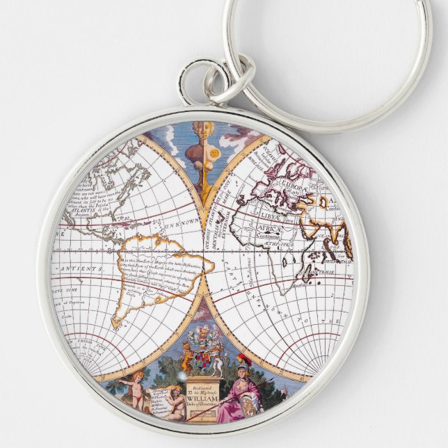 A New Map Of The Terraqueous Globe Keychain (Front)