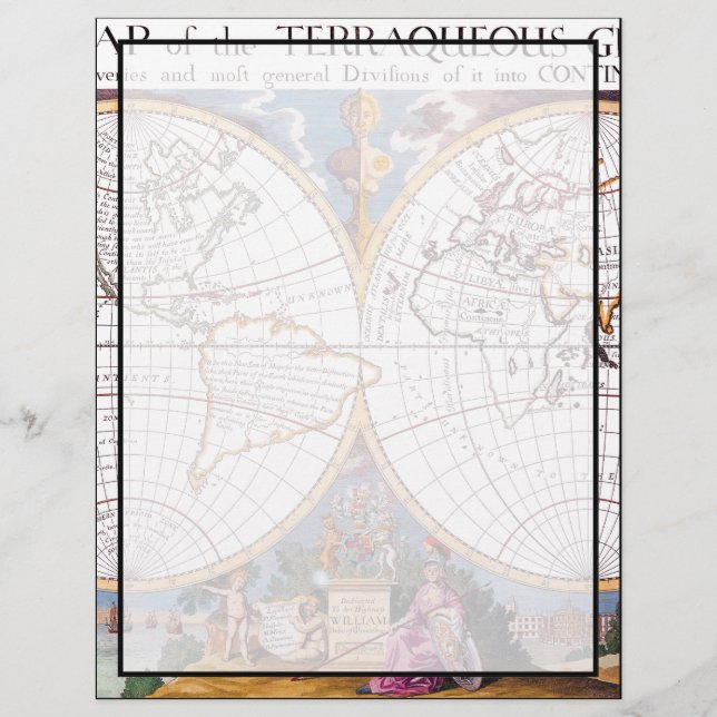 A New Map Of The Terraqueous Globe Letterhead (Front)