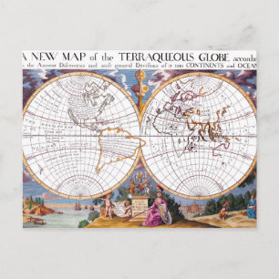 A New Map Of The Terraqueous Globe Postcard