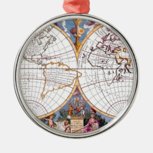 A New Map Of The Terraqueous Globe Round Ornament