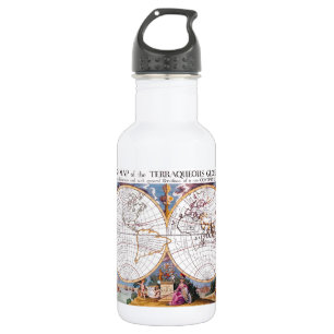 A New Map Of The Terraqueous Globe Water Bottle