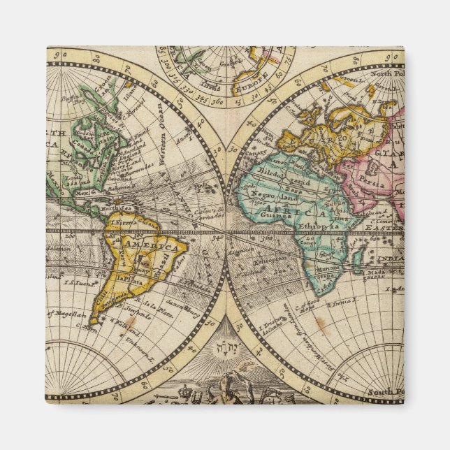 A new map of the whole world with trade winds magnet (Front)