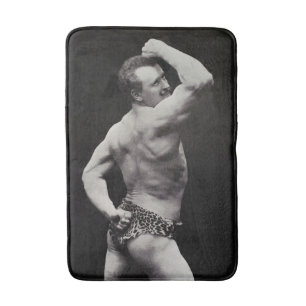 A New Pose by StrongMen Eugen Sandow Bodybuilding Bath Mat
