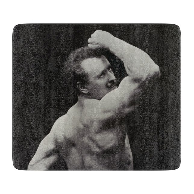 A New Pose by StrongMen Eugen Sandow Bodybuilding Cutting Board (Front)