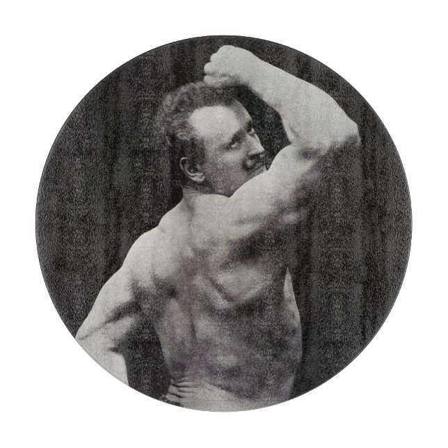 A New Pose by StrongMen Eugen Sandow Bodybuilding Cutting Board (Front)