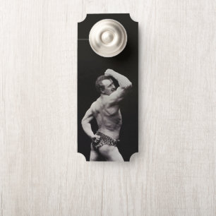 A New Pose by StrongMen Eugen Sandow Bodybuilding Door Hanger