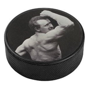 A New Pose by StrongMen Eugen Sandow Bodybuilding Hockey Puck