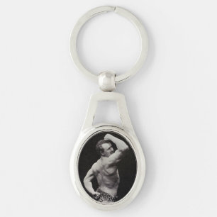 A New Pose by StrongMen Eugen Sandow Bodybuilding Key Ring
