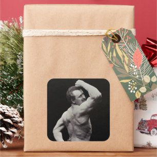 A New Pose by StrongMen Eugen Sandow Bodybuilding Square Sticker