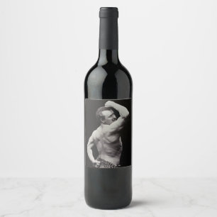 A New Pose by StrongMen Eugen Sandow Bodybuilding Wine Label