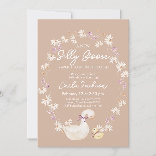  A New Silly Goose Baby Shower Invitation (Front)