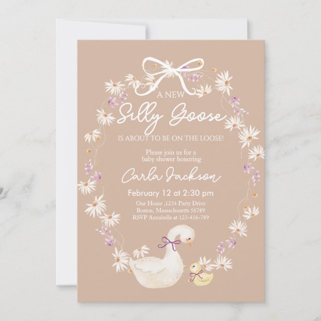  A New Silly Goose Baby Shower Invitation (Front)