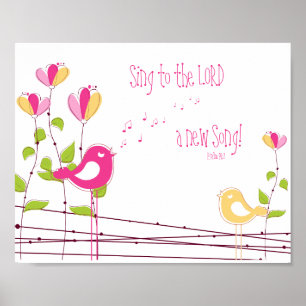 A New Song Psalm 96:1 Nursery Wall Art