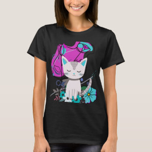 A new Trendy Colourful Cat lover Design T-Shirt