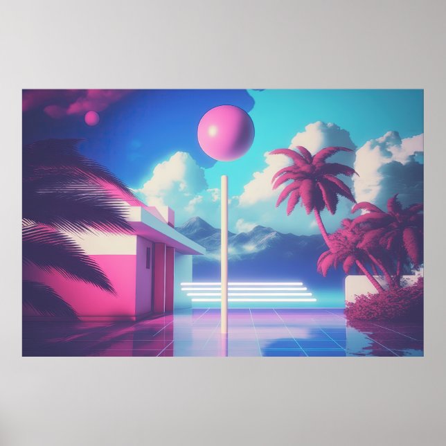 A New Wave of Nostalgia: A Vaporwave Journey Poster (Front)