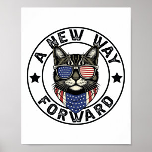 A New Way Forward Kamala Harris 2024 Childless Cat Poster