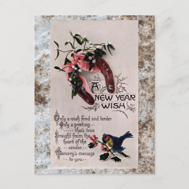 A New Year Wish Holiday Postcard (Front)