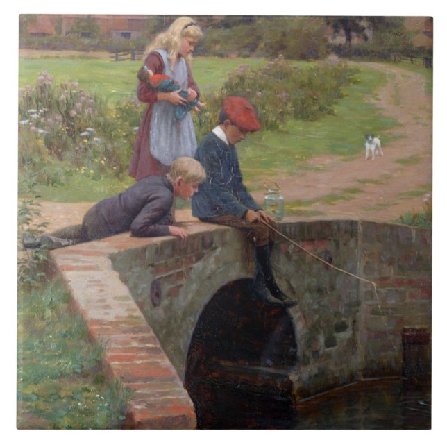 A Nibble, 1914 (oil on panel) Ceramic Tile (Front)