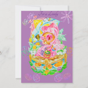 A Niece Personalised Easter Card. Thank You Card