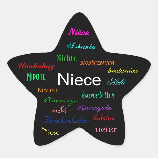 "A Niece's Birthday I" Customisable  Star Sticker (Front)