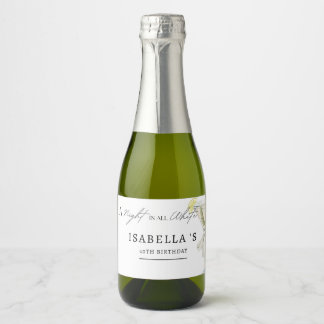 A Night in All White Birthday Party Sparkling Wine Label
