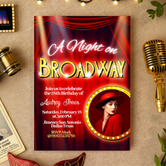 A Night in Broadway with Picture Invitation