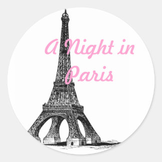 A Night in Paris Classic Round Sticker
