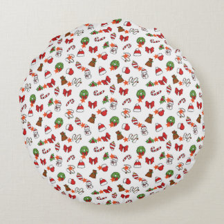 A Night of Christmas Cheer with Santa Round Cushion