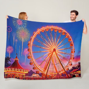 A Night of Festive Lights Design Fleece Blanket