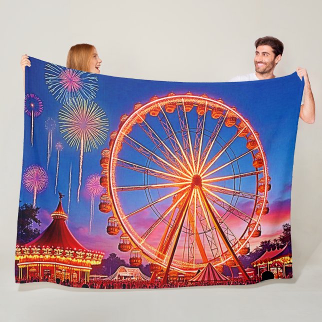 A Night of Festive Lights Design Fleece Blanket (In Situ)