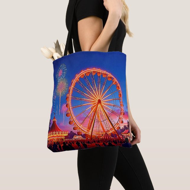 A Night of Festive Lights Design Tote Bag (Close Up)