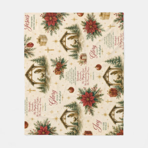 A Night of Miracles The Christmas Nativity Fleece Blanket