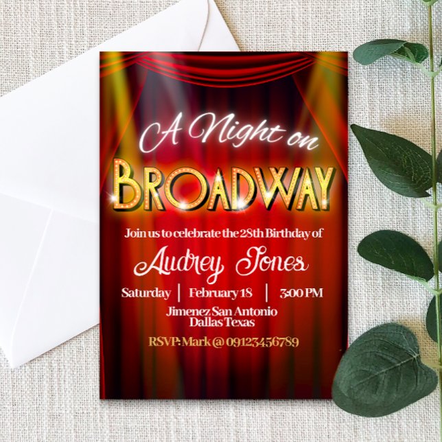 A Night on Broadway Invitation (A Night in Broadway Invitation)