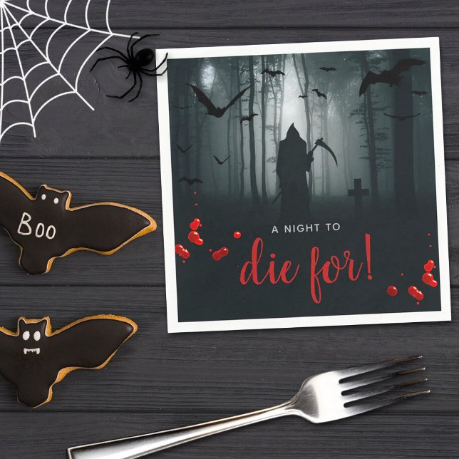 A Night To Die For! Halloween Party Napkin (Creator Uploaded)