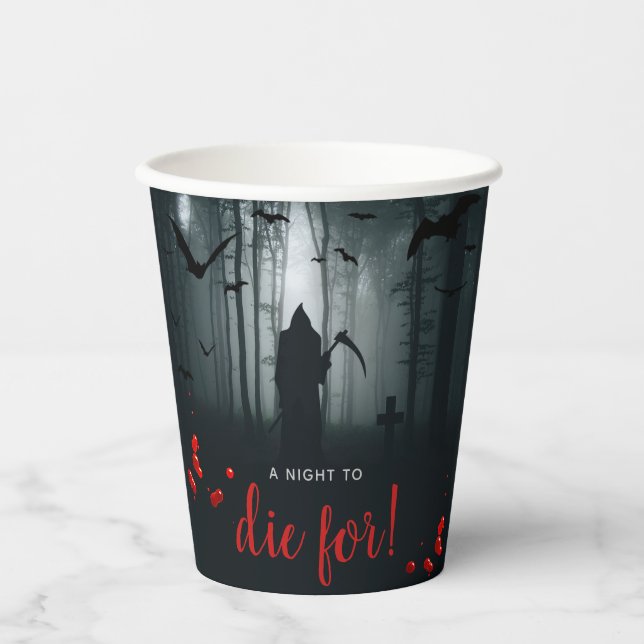 A Night To Die For! Halloween Party Paper Cups (Front)