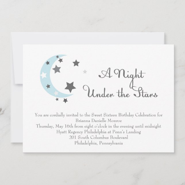 A Night Under the Stars Invitation (Front)