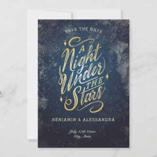 A Night Under the Stars Save The Date Flat Card