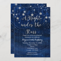 A Night under the Stars Silver & Blue Invitation