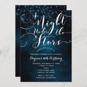 A NIGHT UNDER THE STARS Starry Blue Skies Invitation