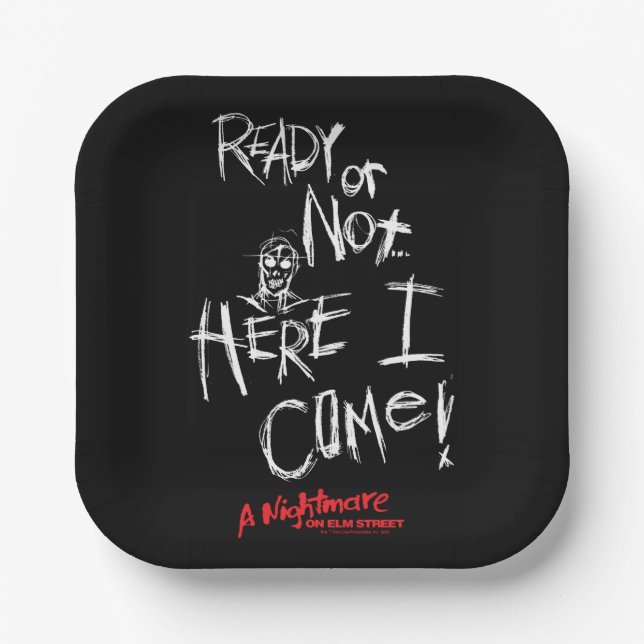 A Nightmare on Elm Street | Here I Come Paper Plate (Front)