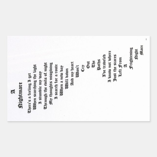 A Nightmare Rectangular Sticker (Front)