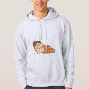 A Nirvana statue lying on a pocket Hoodie