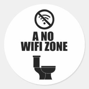 A no wifi free zone classic round sticker