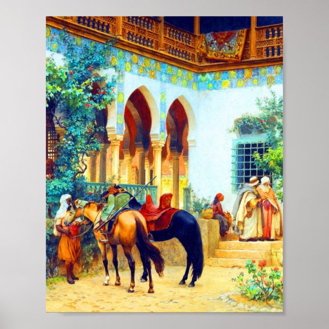 A North African Court by Frederick Arthur Bridgman Poster (Front)