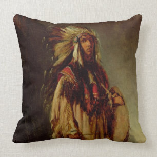 A North American Indian in an Extensive Landscape, Cushion