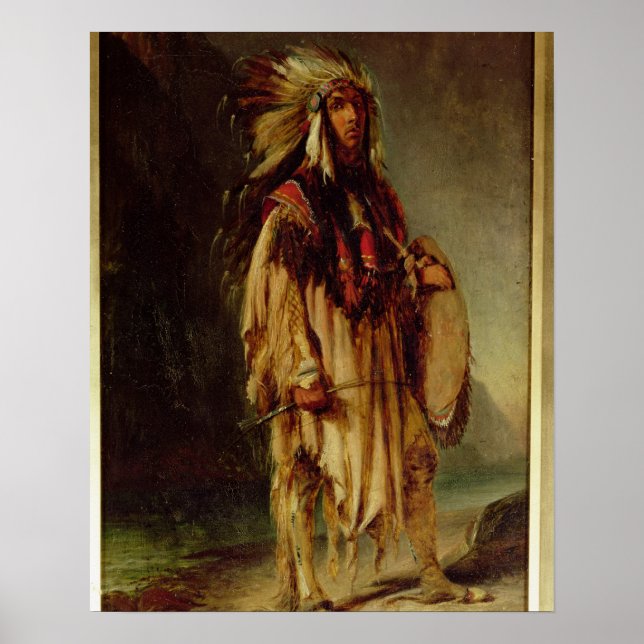 A North American Indian in an Extensive Landscape, Poster (Front)
