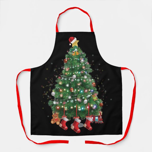 A North Pole Christmas Tree Apron (Front)
