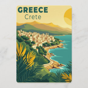 A Nostalgic Classic Travel Poster – Greece Crete Invitation